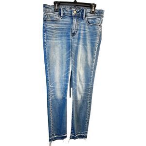 Abercrombie & Fitch Jeans Women's Harper Ankle Skinny Stretch Denim Raw Hem 25/0